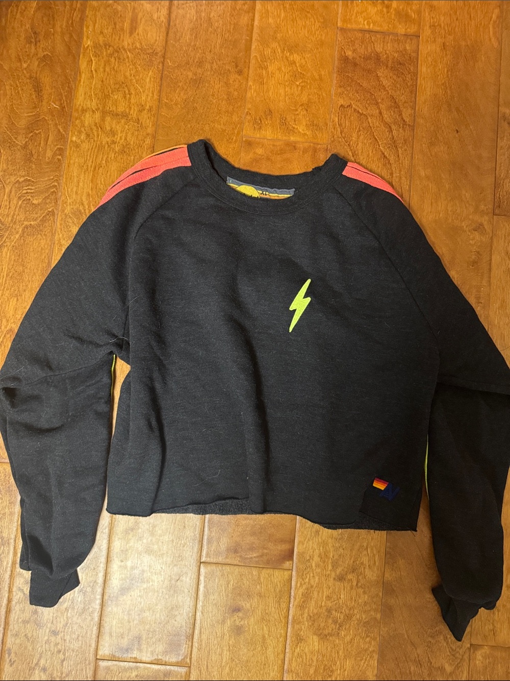 Aviator Nation Bolt Cropped Creneck Sweatshirt